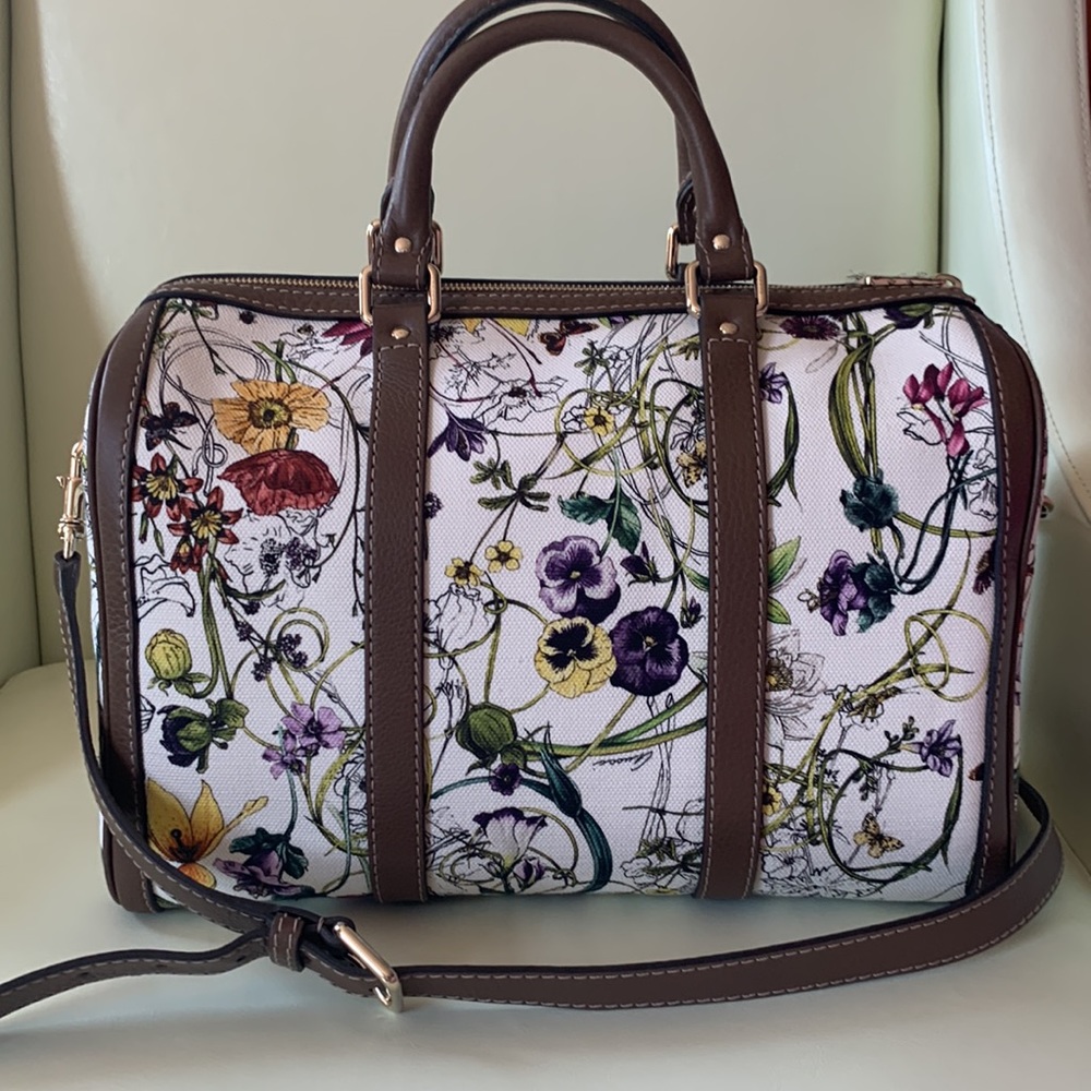 🌻 New Authentic Gucci Flora Boston Bag